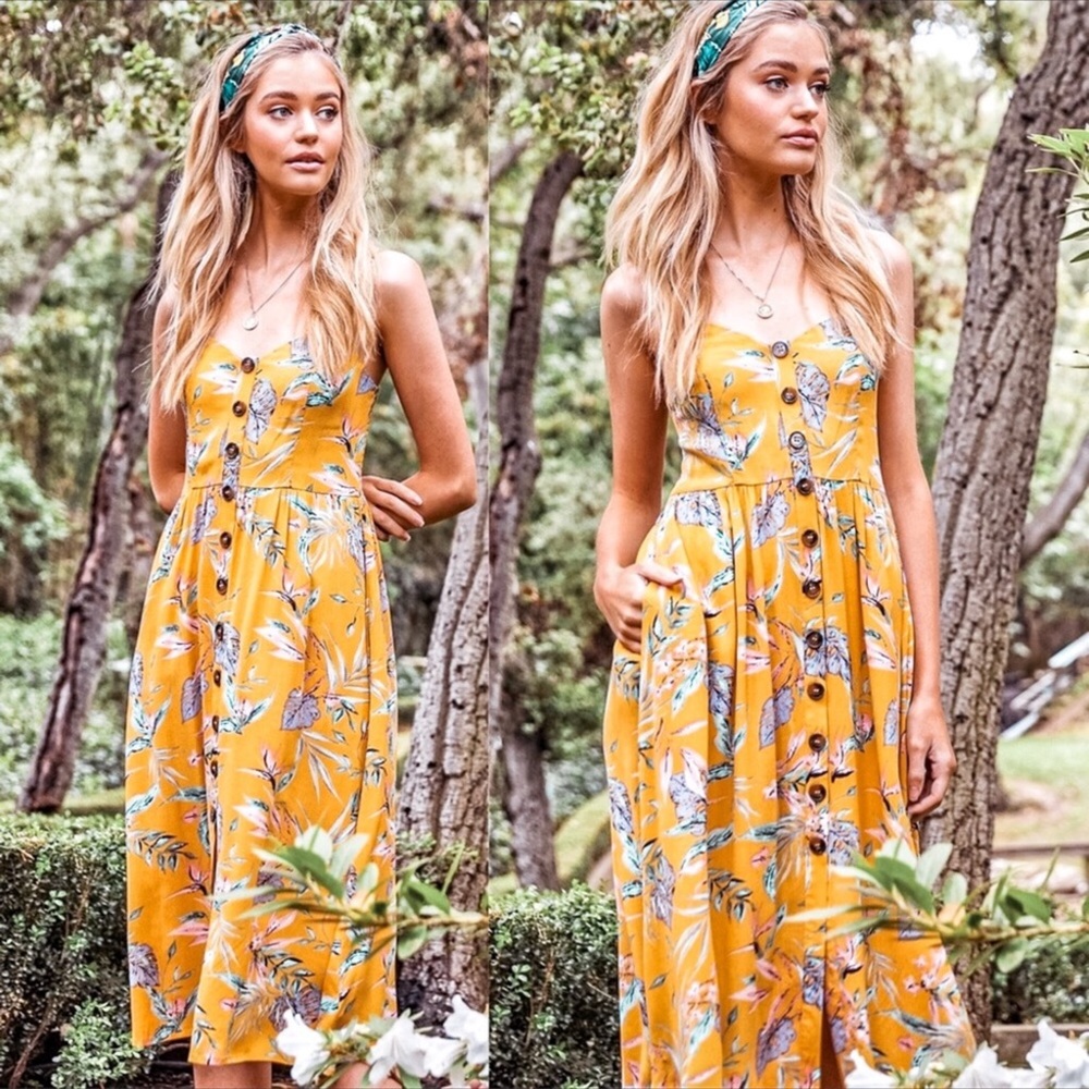 NEW! Tropical Floral Button Down Maxi Dress - Picture 7 of 7